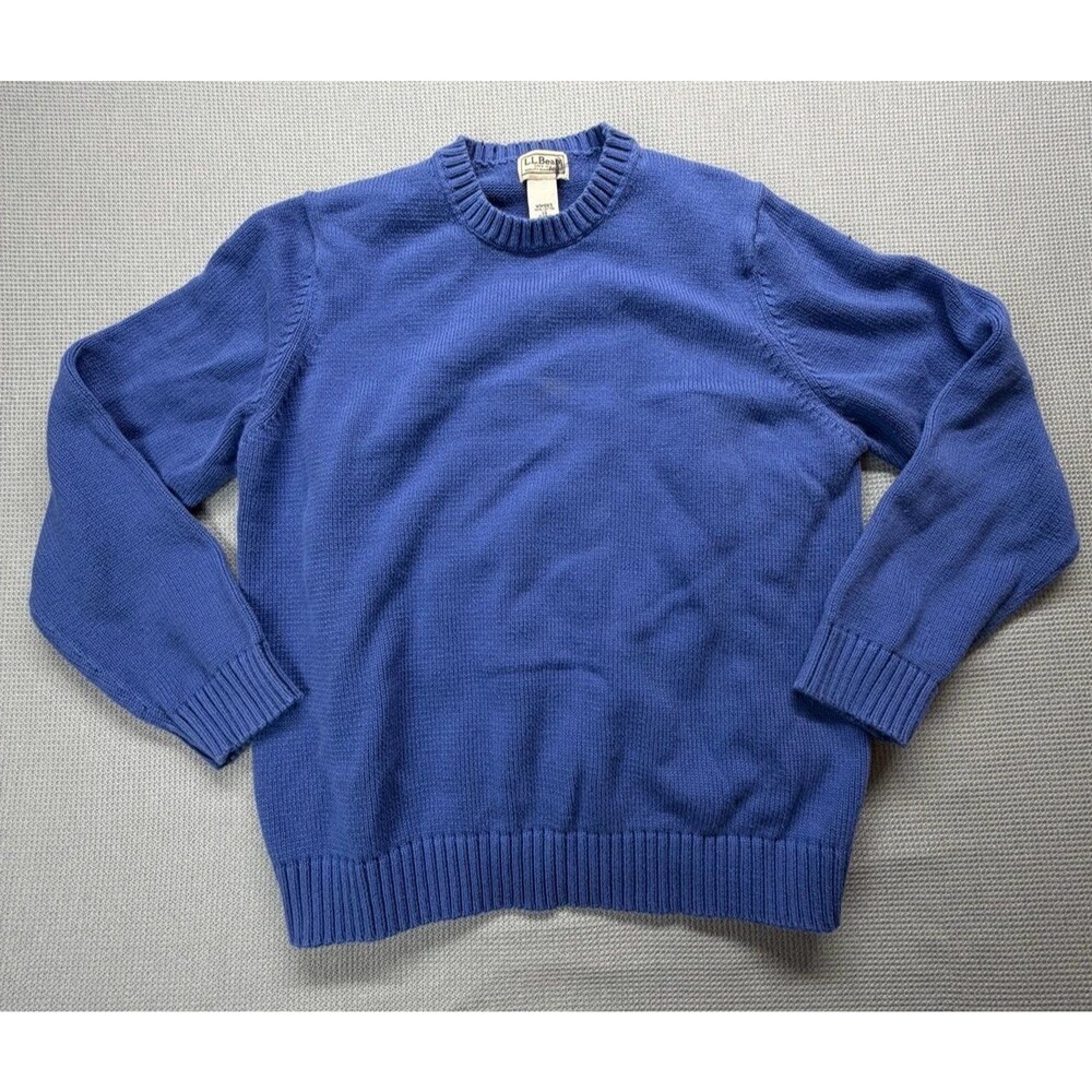 L.L. Bean 100% Cotton Knit Crewneck Sweater - Large